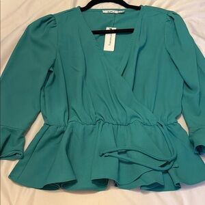 Miami Turquoise Peplum Blouse